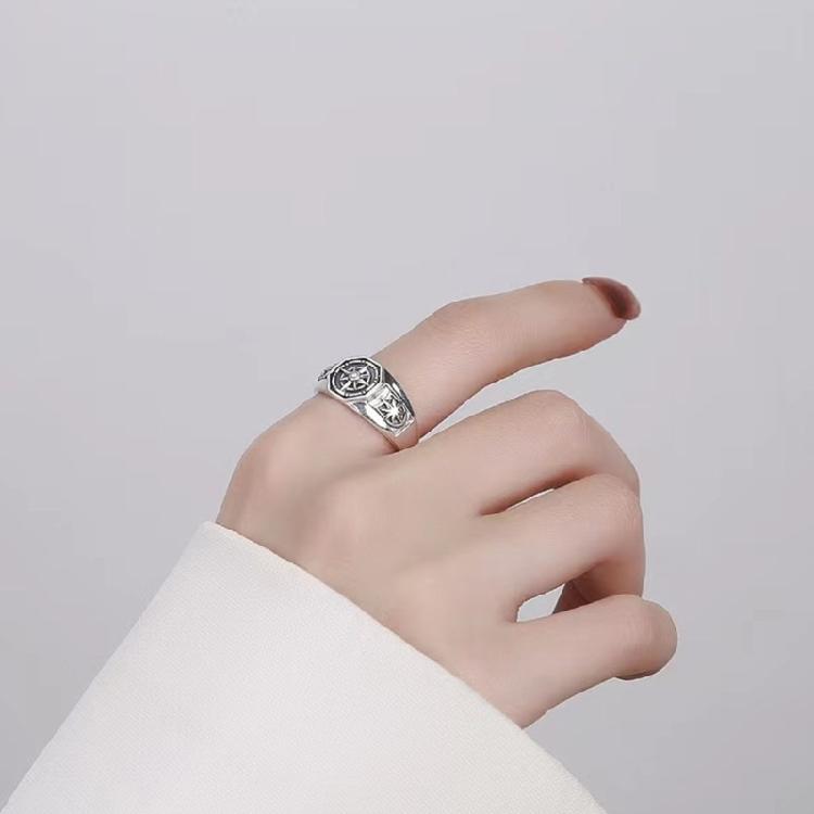 Ретро Звездные Кольца Регулируемый Размер с Шестиугольным Отверстием Унисекс Хип-Хоп Украшения Подарок для Фаната Аниме