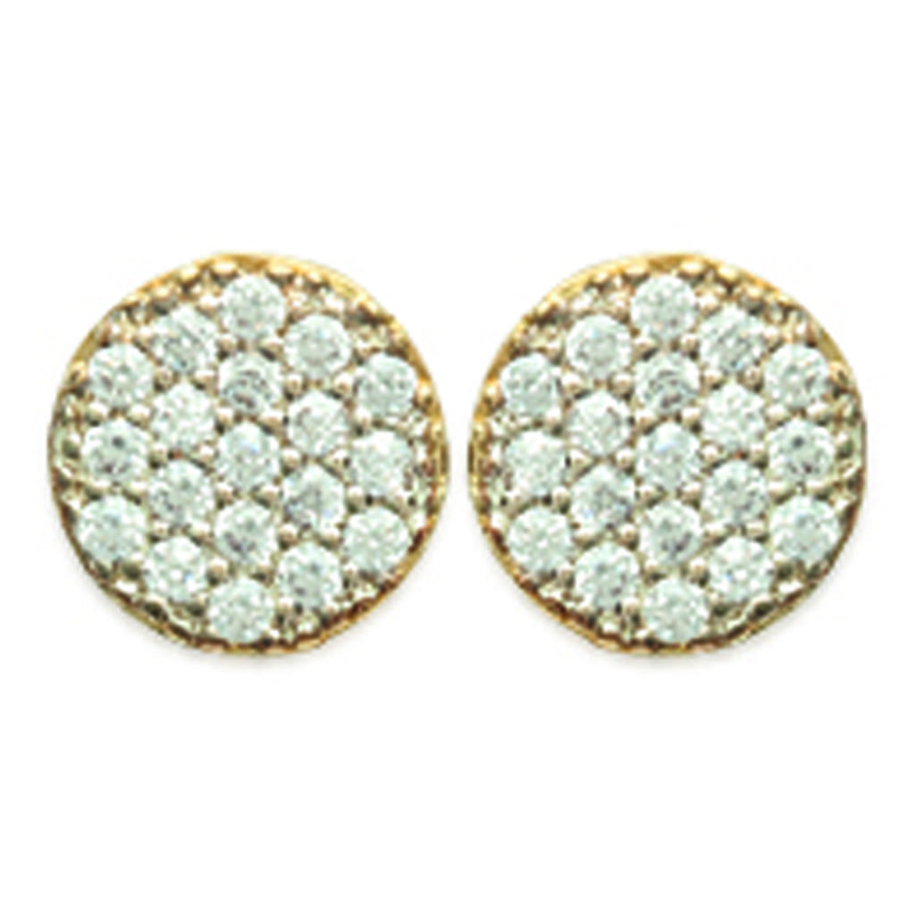 Les Trésors De Lily [K7702] - White Gold 'Déesse' Gold Plated Earrings - 7 Mm