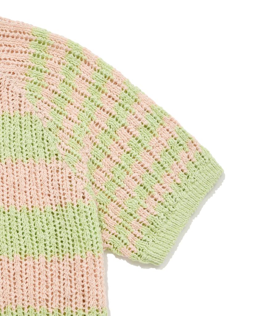 COVERNAT WOMAN Striped Half Knit Light Pink
