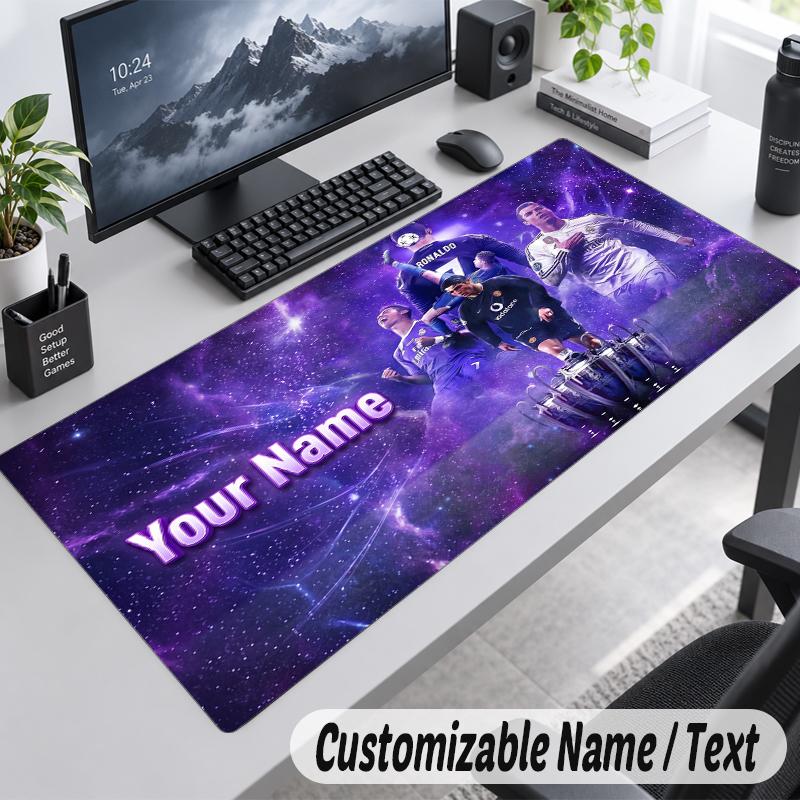 Custom Name Text Mouse Pad Cristiano Ronaldo Personalized Desk Pad For Work And Gaming