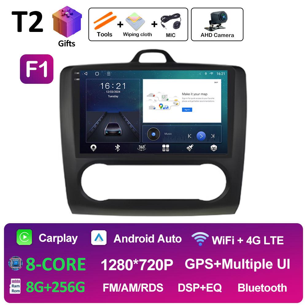 Беспроводной Android Auto Carplay для Ford Focus 2 3 Mk2 Mk3 2004 2005 2006 2007 2008 - 2011 Автомобильный видеоплеер 2.5D сенсорный экран WIFI