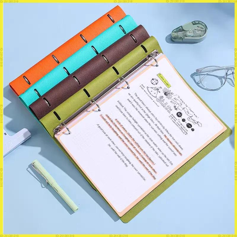 Generic A4 Pu Leather Notebook Binder Refillable 3 Round Ring Binder Cover For A4 Filler Paper Personal Planner Office Organizer