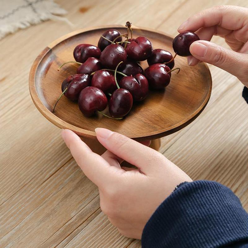 Wooden Photography Props Desktop Tabletop Multipurpose Tall Footed Fruit Desserts Cake Snacks