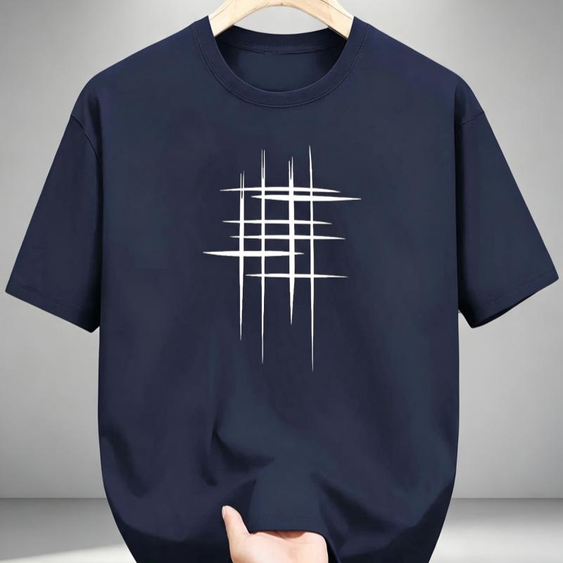 Unisex's Summer Fashionable Casual Loose Plus Size Compass Pattern Printed Sports Round Neck Short Sleeved T-shirt Top Fun Prints