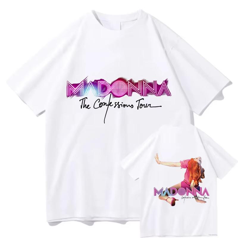 Madonna Confessions Ii Tour TShirts Harajuku Graphic Oversize Tshirt Men Women Gothic Crewneck Summer Short Sleeve Clothes