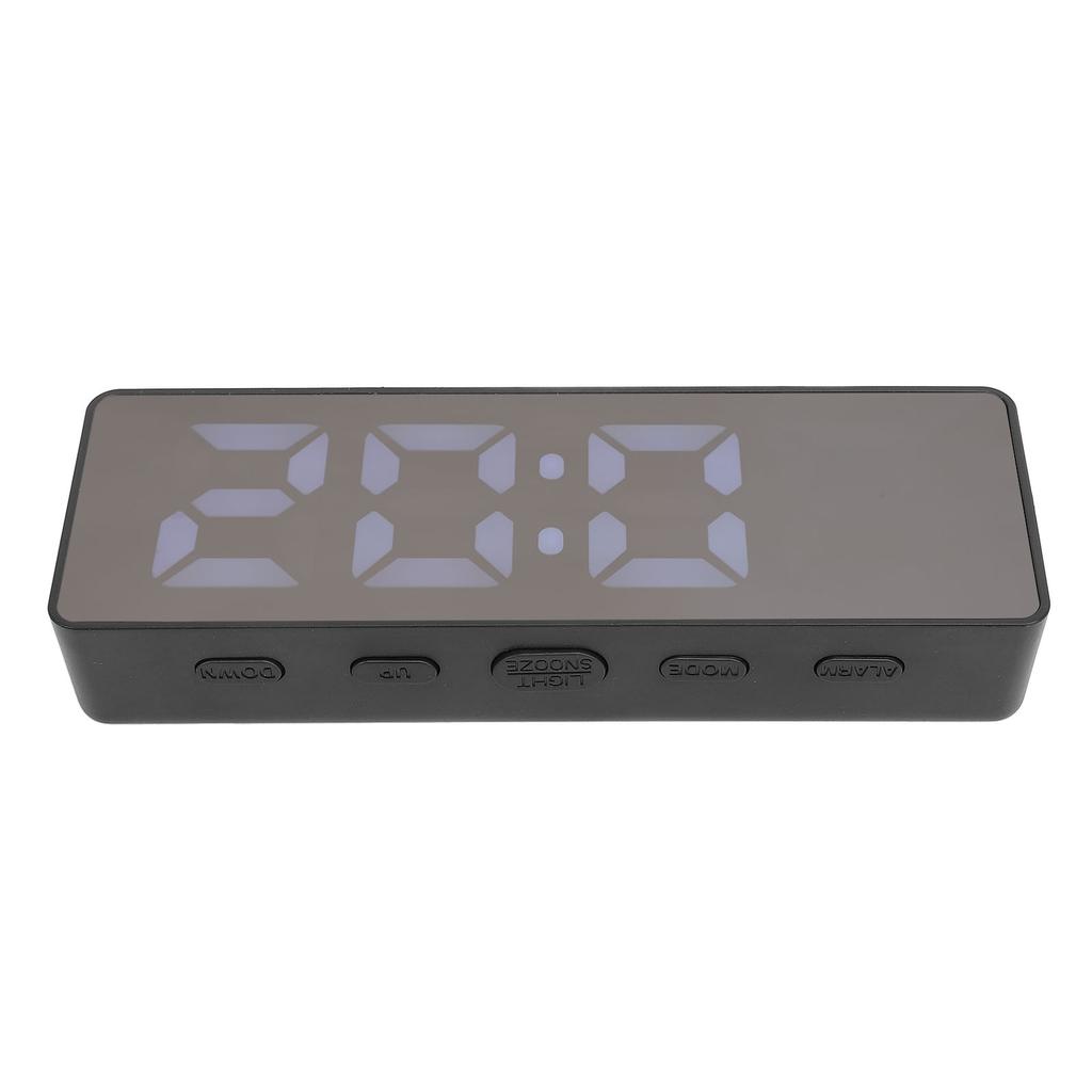LED Digital Alarm Clock Time Date Temperature Display Stylish Look Electric Clock for Bedroom Living Room Office Black