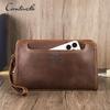 CONTACT'S Genuine Leather Men's Clutch Bag Multiple Storage Function Handbag with Anti-theft Combination Lock Bags