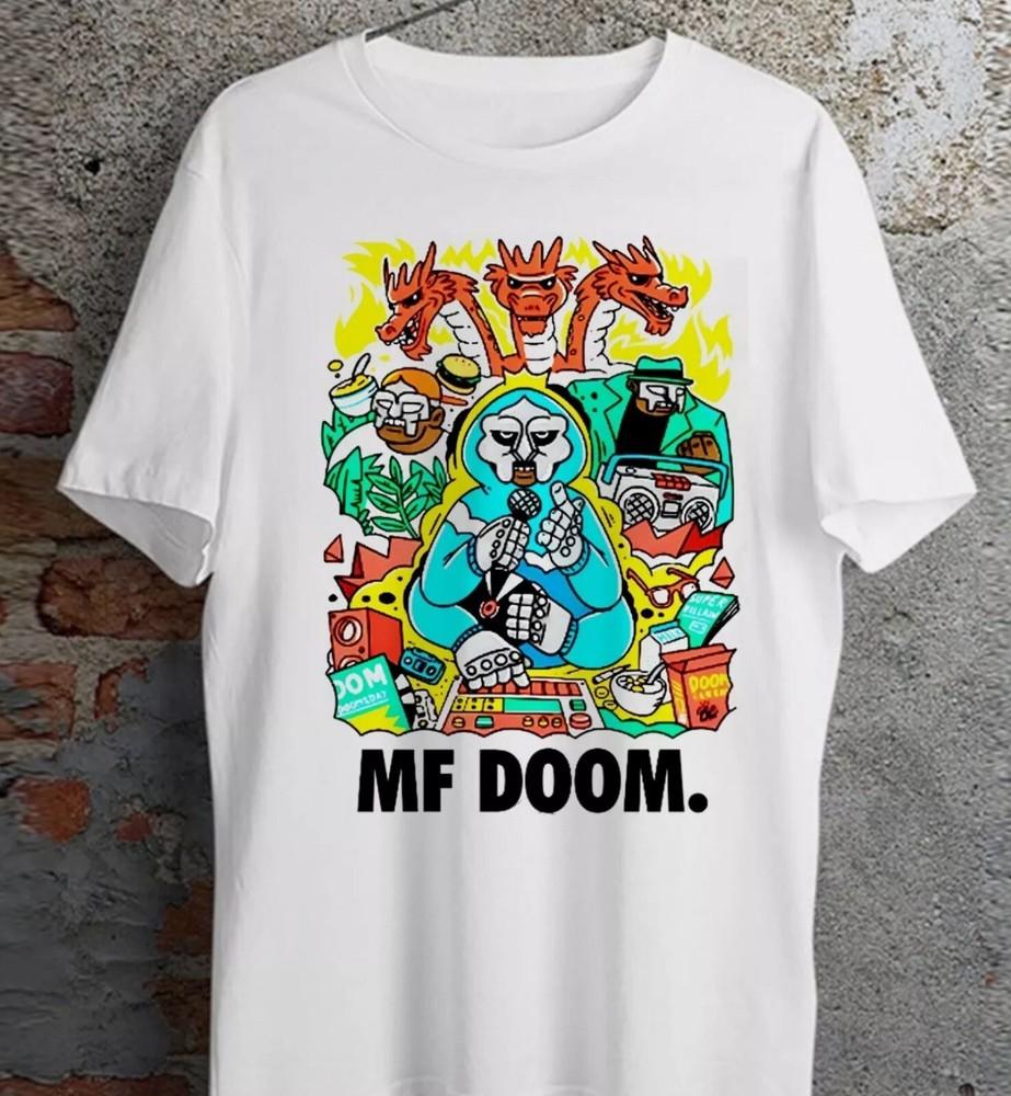 Редкая черная футболка с коротким рукавом Mf Doom All Caps S-2345XL Унисекс