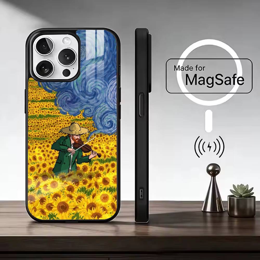 R-Искусство эпохи Возрождения Картина Для чехла телефона Magsafe для серий iPhone 17 16 15 14 13 12 11 Беспроводная зарядка