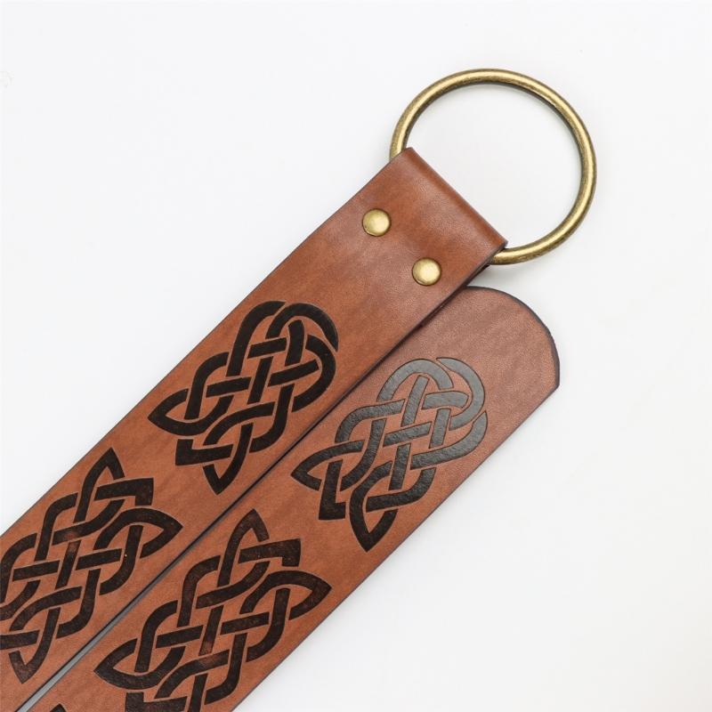 Multifunctional PU Leather Waist Bag 4 Piece Set Including Belt Key Holder Keychain Quiver for Camping Hiking