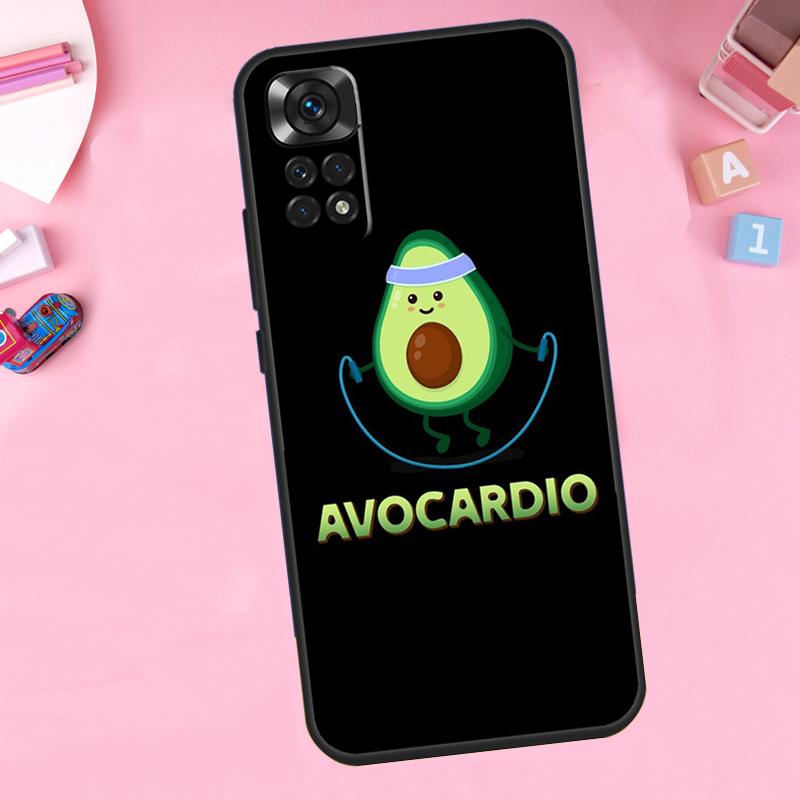 cute cartoon Avocado Fitness For Xiaomi Redmi Note 14 10 11 12 13 15 Pro Plus Phone Case For Redmi 15 15C 14C 12C 10C 13C