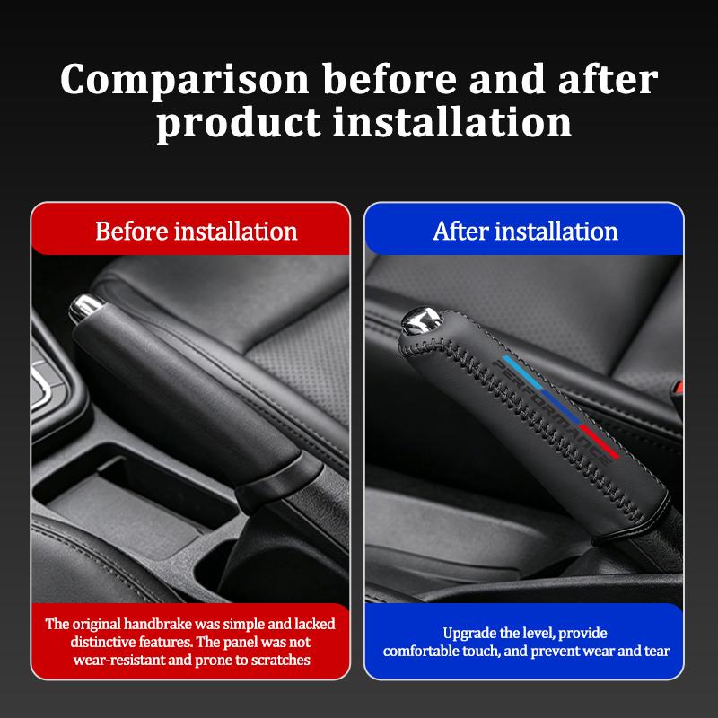 AAAPR1 Car Handbrake Cover Hand Sewn Protective Gear Shift Lever Sleeve For BMW Performance E91 X5 E70 F11 E30 F31 X3 F25 F32 x7
