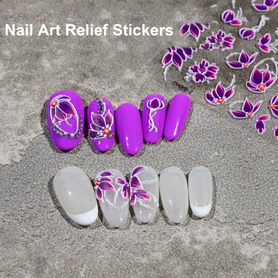 Слайдеры для ногтей с нежной гравировкой, легкие наклейки для ногтей, водные наклейки для ногтей, слайдеры для ногтей с переводом цветов для маникюра
