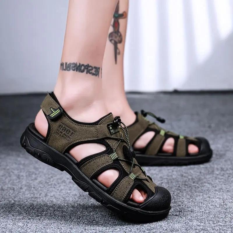 Спортивная мужская обувь Лето 2024 Бег На открытом воздухе Мужские сандалии по акции Большой размер Дешевая ликвидация Стильная В приветственной сделке Нескользящая V