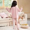 Girls Cotton Pajama Set Long Sleeve Round Neck Cartoon Print Sleepwear Kids Teens