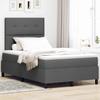 Box Spring Bed with Headboard Dark Gray 120 x 190 cm Fabric