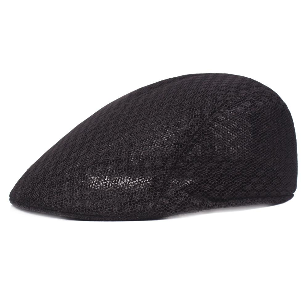 Summer lightweight single-color open-weave breathable mesh front-facing cap for outdoor leisure, sun protection, for the elderly