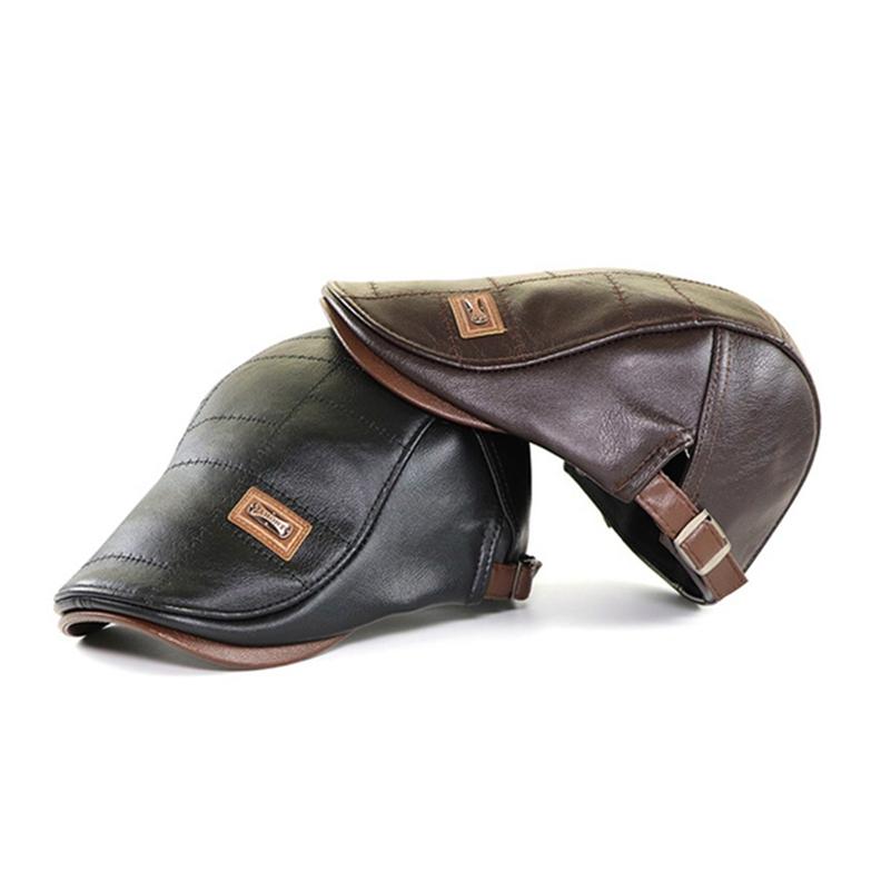 Мужская кепка из искусственной кожи