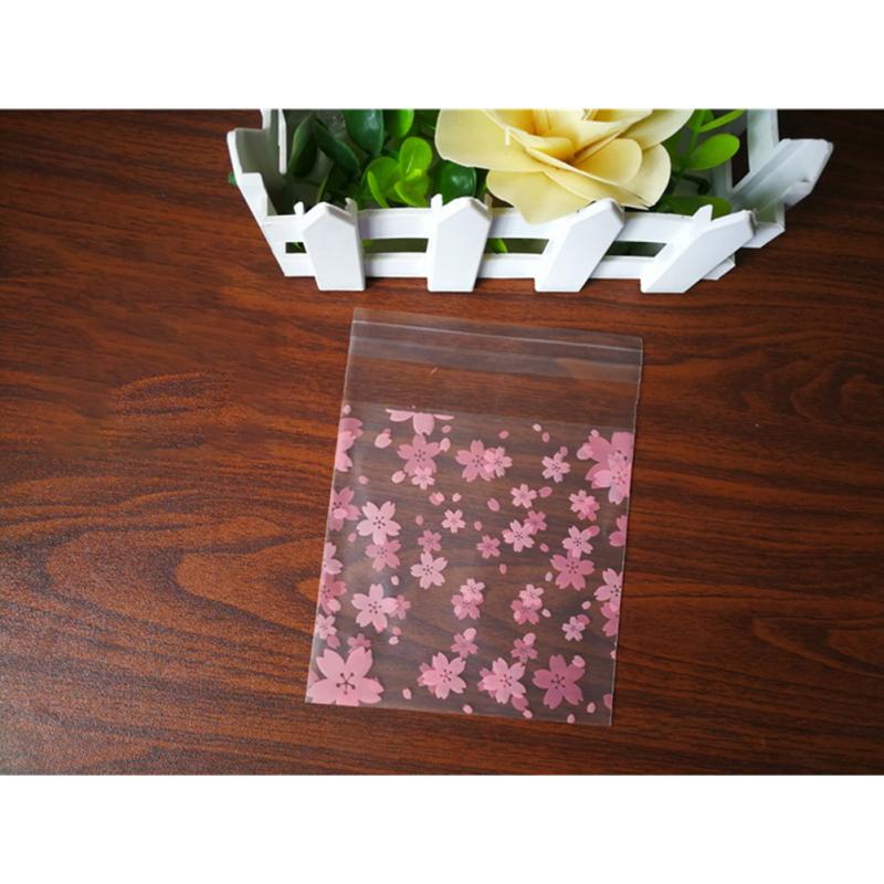 100 шт., 10x10 см, симпатичная самоклеящаяся сумка-обертка для хранения конфет, мыла, печенья