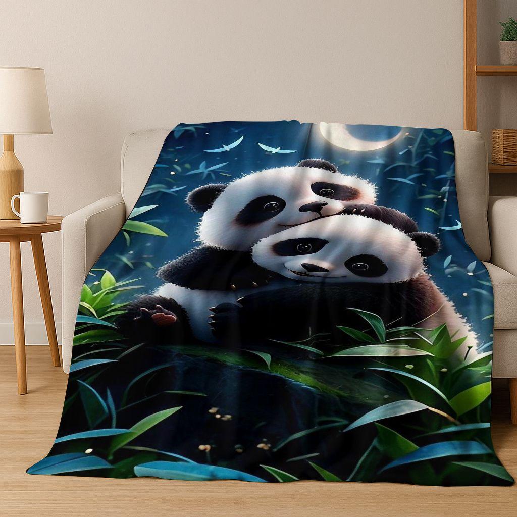 2026 New Dream Panda Cute Cartoon Art Flannel Blanket,Cozy Soft Throw Blanket for Home Bedroom Bed Sofa Picnic Cover Gift Kids