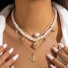 Bohemian Style Conch Clavicle Chain Pearl Starfish Choker Fashion Shell Multilayer Necklace  Girls