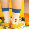 SNOOZY Tricolor Smile Embroidered Socks (White Yellow)