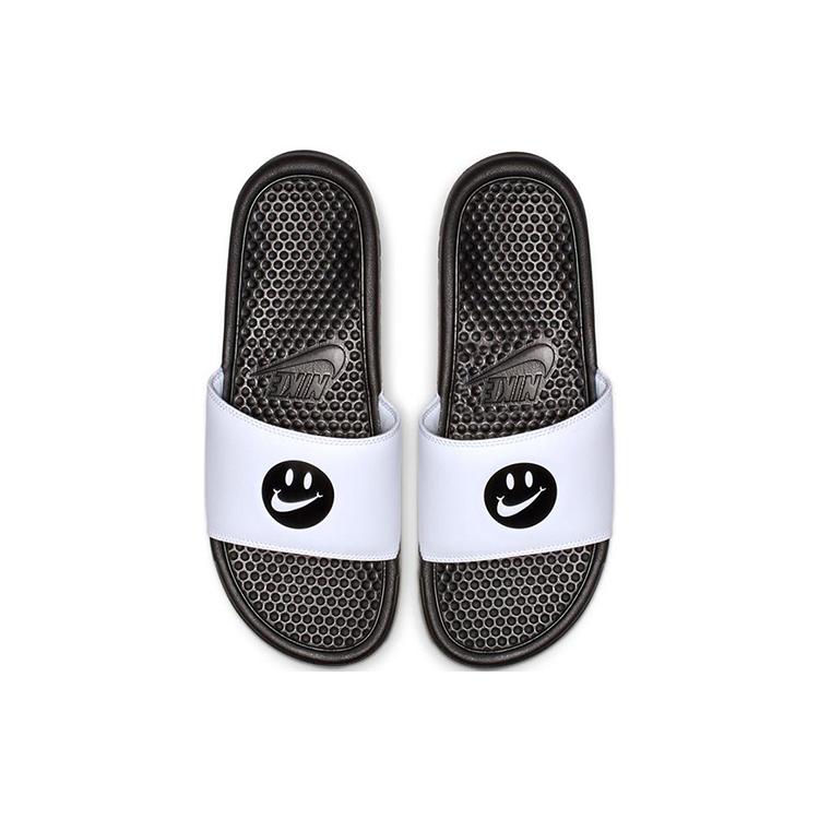 Nike Тапочки Jdi Black White с улыбающимся лицом 'Black White' 631261-018