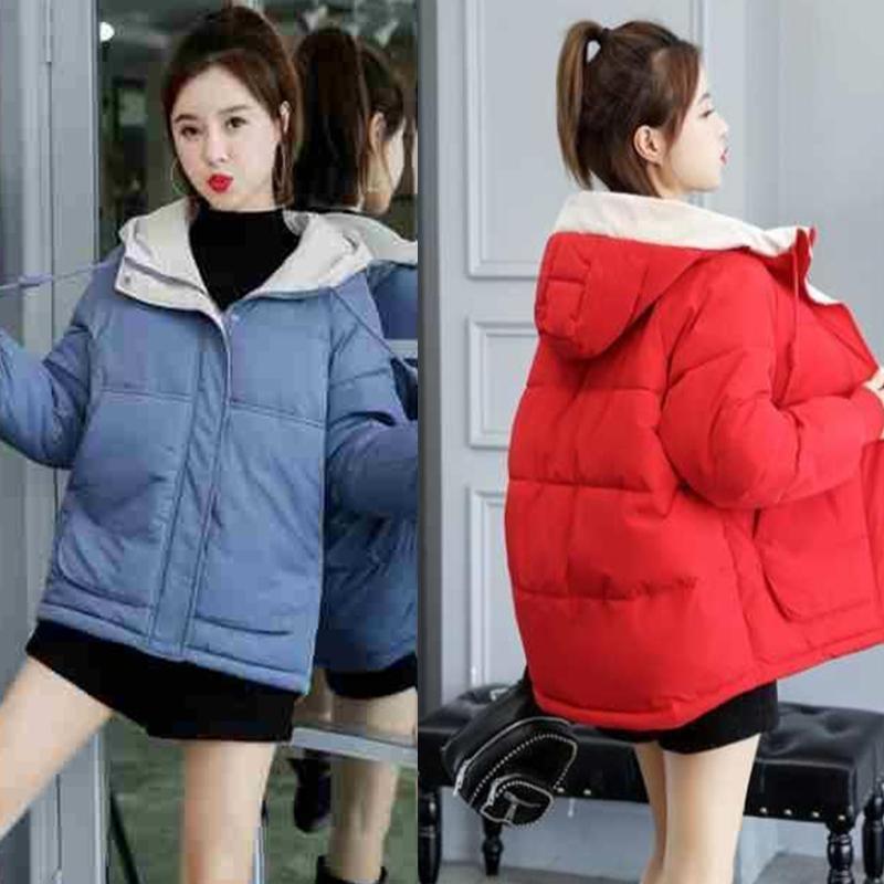 Women's Winter Hooded Jacket Short Cotton Coat Keep Warm Slim Fit Korean Fashion Plus Size Loose Women's Winter Down Jacket