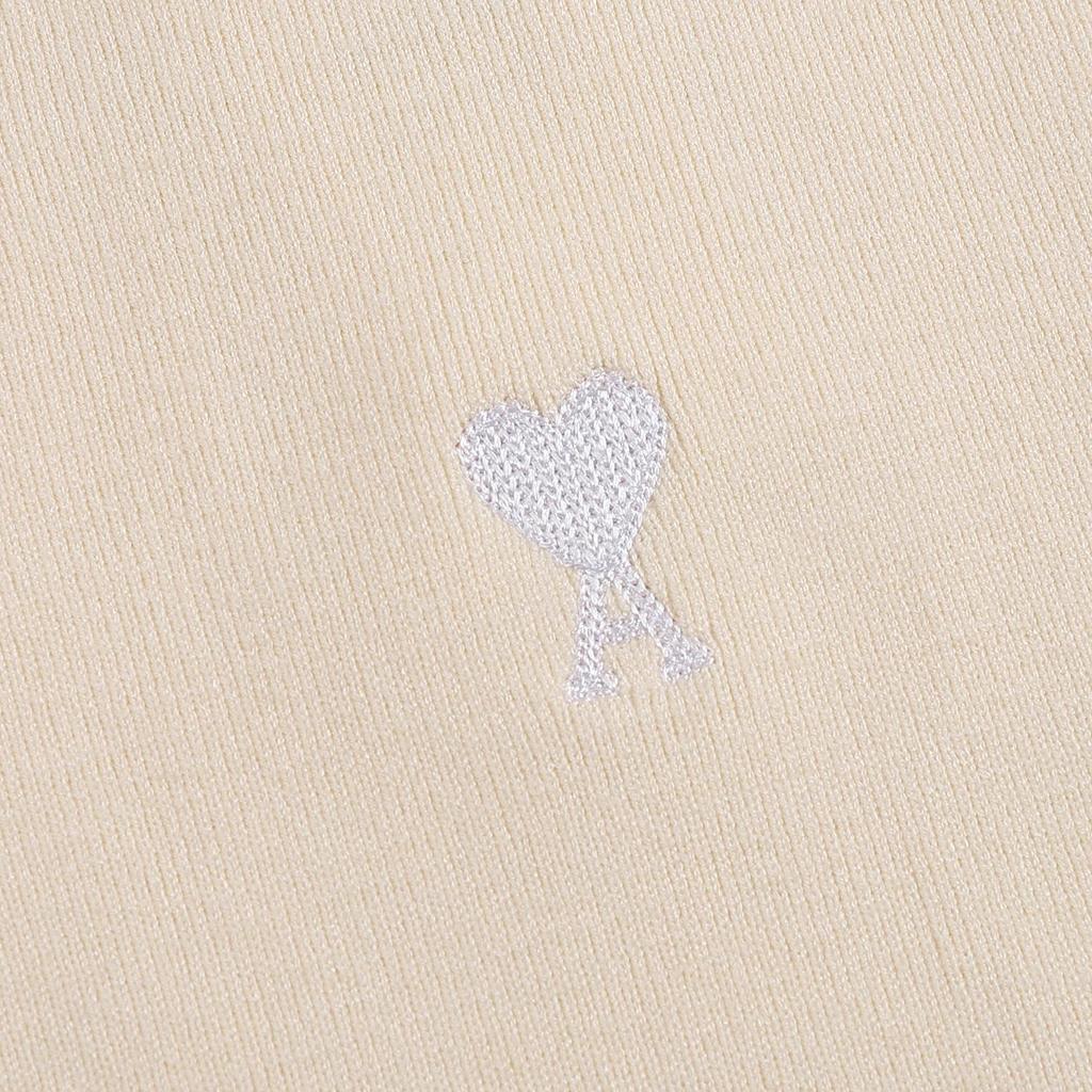 AMI Осень и Зима Мужской Новый Маленькое Белое Сердце Альпака Шерсть Смешанный Мягкий и Липкий Вязаный Кардиган Круглый Вырез Облако Свитер Карман Пальто