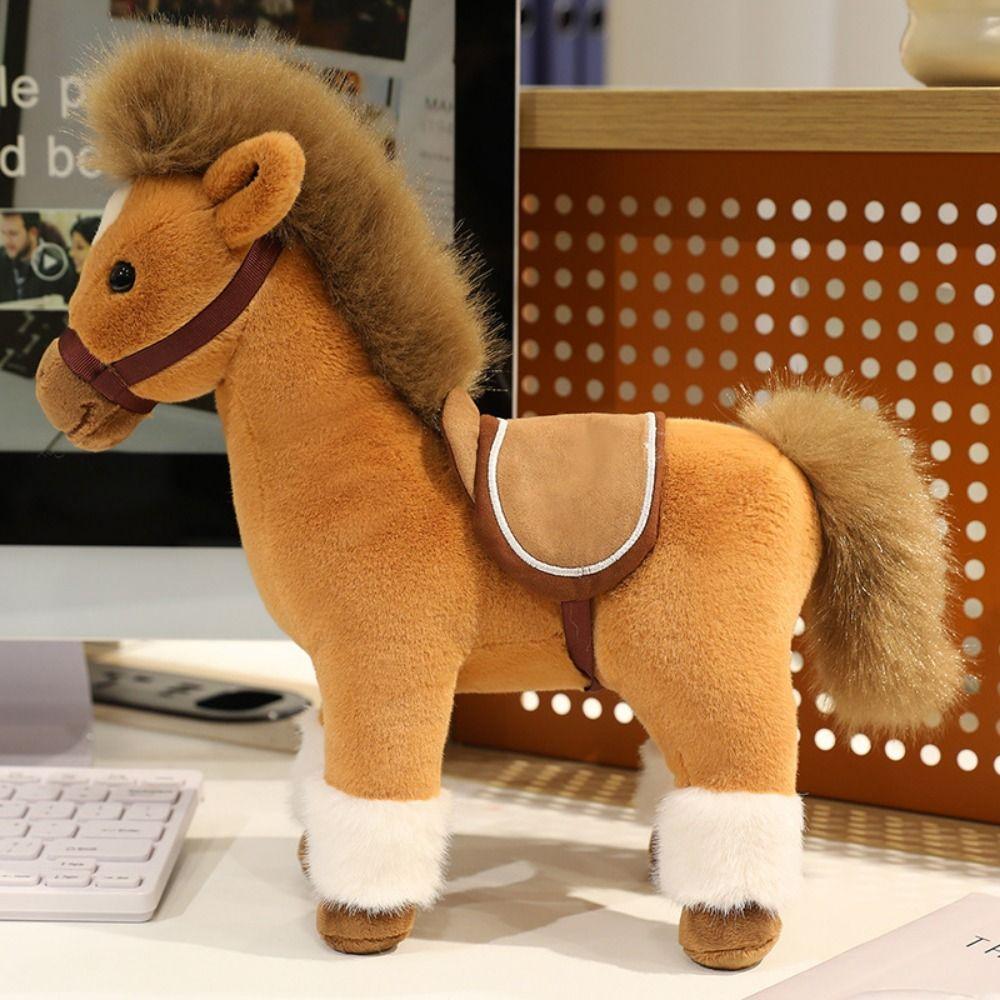 Soft Horse Plush Doll Toys Cute Zodiac Pony Figurine Unique Plush Racing Horse Horse Ornament