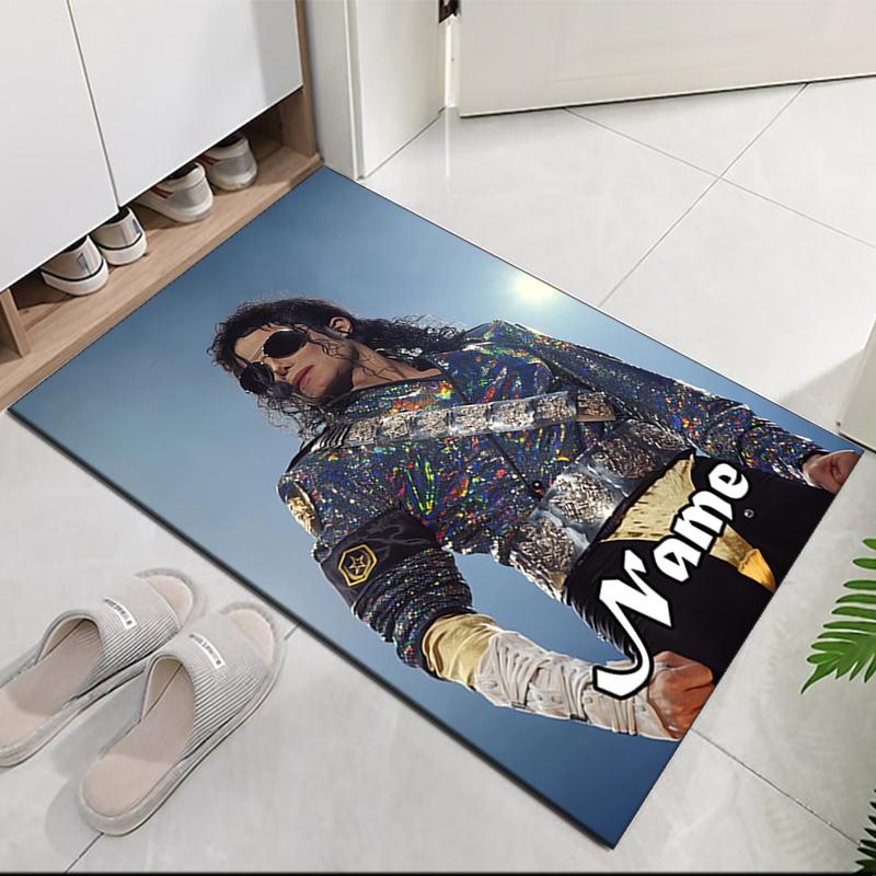 Custom Name Michael Jackson Printed Carpet, for Office Chair Living Room Bedroom Kitchen Room Decor Gifts.