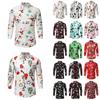 Men Casual Snowflakes Christmas Deer Printed Christmas Shirt Top Blouse