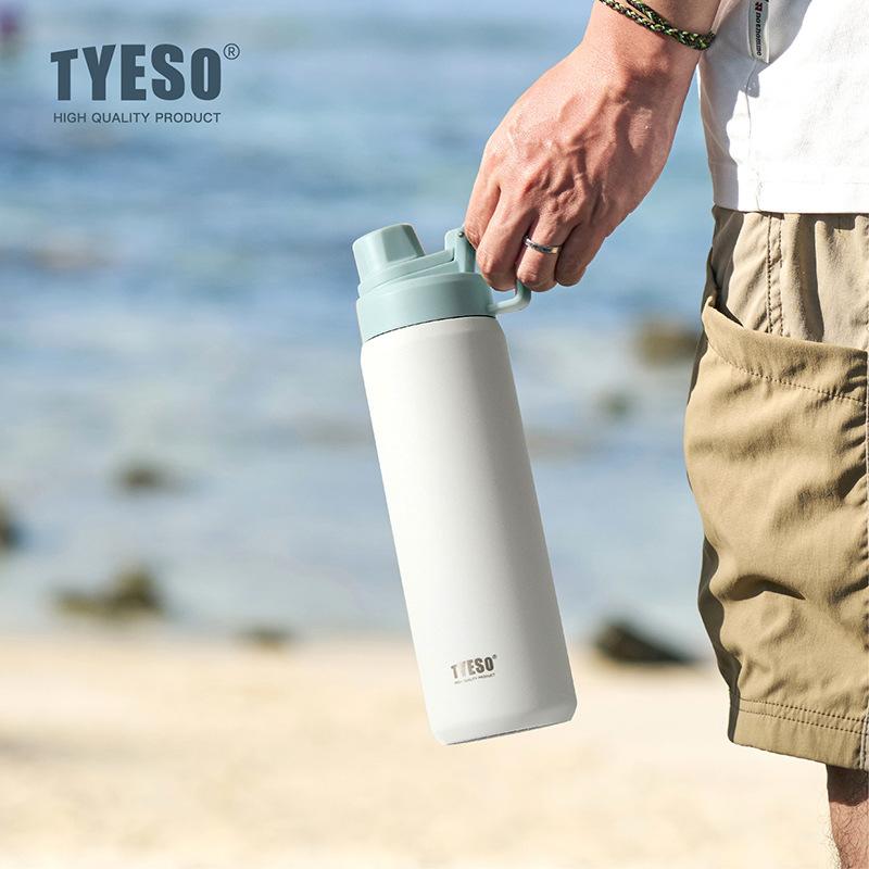 TYESO 750/900/1200/1500 мл Кружка-термос Большой емкости Нержавеющая сталь Портативная Спортивная бутылка Открытая Чашка для воды Матовый Чайник