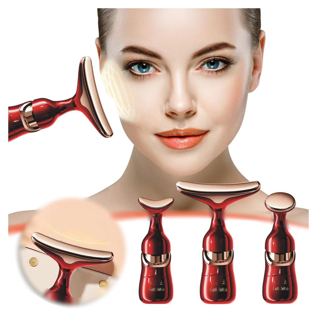 3 In 1 Face Massager Facial Lifting Device Electric Beauty Introducer For Face Neck And Eyes Microcurrent Beauty Skin Tightening Machine Anti Aging