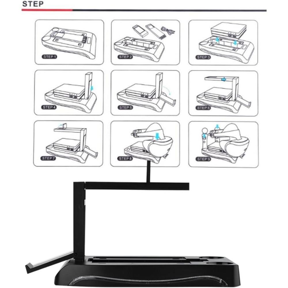 Подставка для зарядной станции PS4 VR, подставка для док-станции, держатель для зарядного устройства, многофункциональная док-станция USB Blue Light 2 для зарядки контроллера PS4 VR