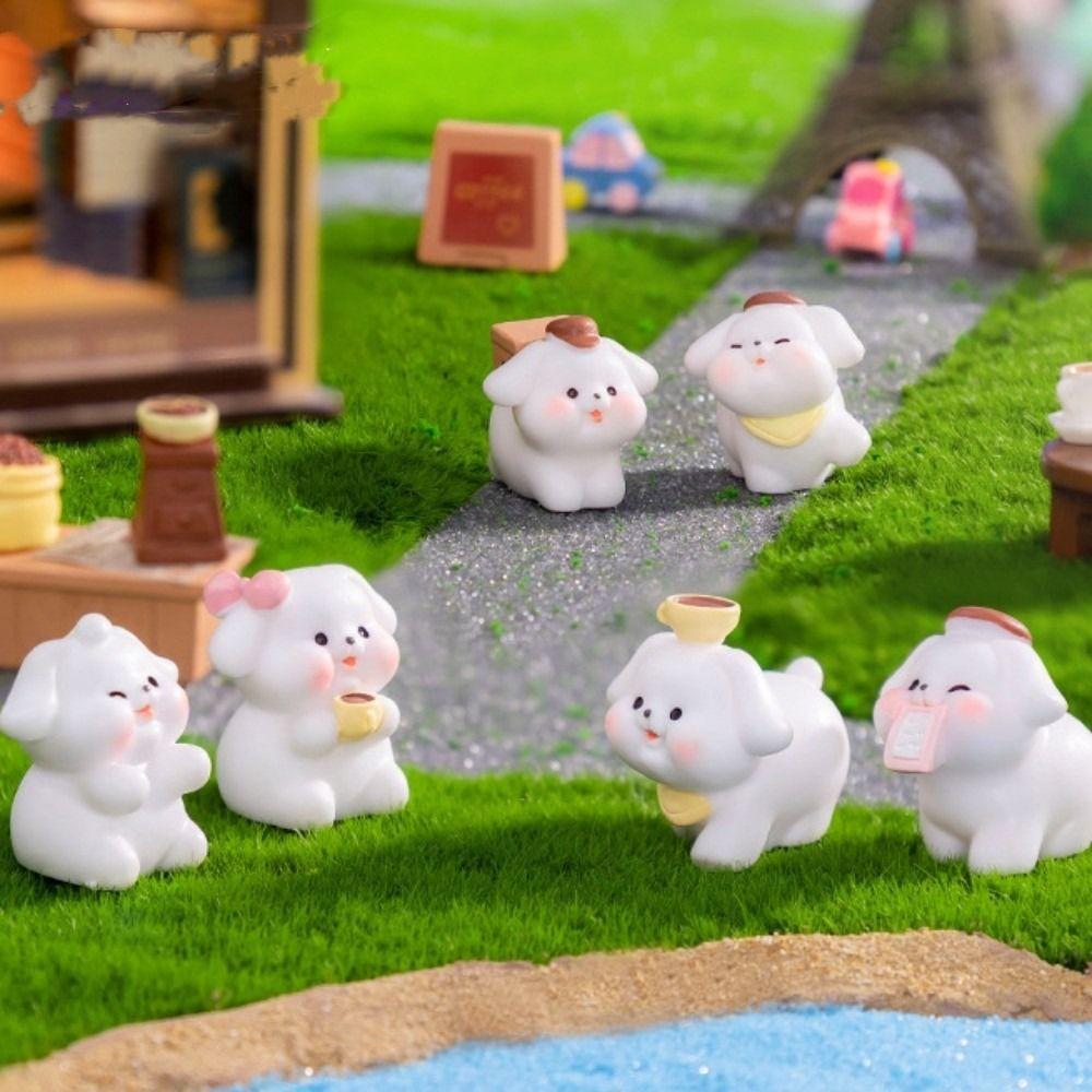 Car Ornament Dog Doll Dog Coffee Shop Mini Animals Figurine New Miniature Figurines