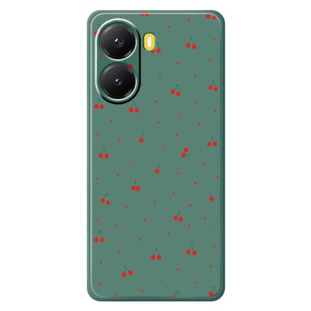 For Xiaomi Redmi Turbo 4 5G/Poco X7 Pro 5G Case Red Cherry Pattern Printing Straight Edge TPU Phone Back Cover