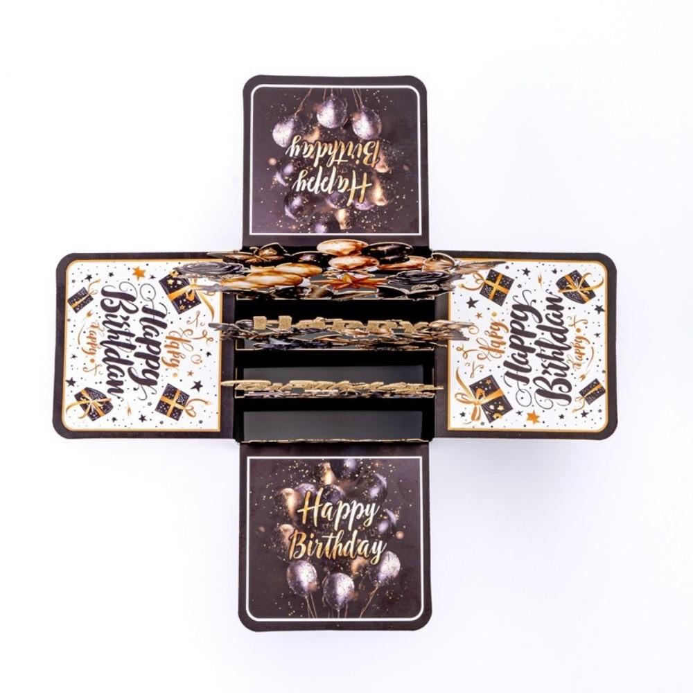 With Envelope 3D Birthday Card Cartoon Flowers Theme Pop-Up Birthday Card Butterfly Design Message Card Invitation Card