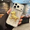 Прозрачный блестящий золотой чехол для телефона с лошадью для iPhone 17 Air 16 15 14 13 12 11 Pro Max Plus Ударопрочная защитная крышка