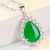 Подвеска Yi Hua Лепесток Зеленый Нефрит и Халцедон Ожерелье на Ключицу