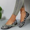 Summer Women's Sandals Shallow Leopard Print Pointed End Decorative Breathable Fashion Party Woman Shoes 2024 Large Size Loafers