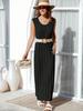 Womens Sleeveless Ribbed Knit Maxi Tank Dress Scoop Neck Summer Long Dress