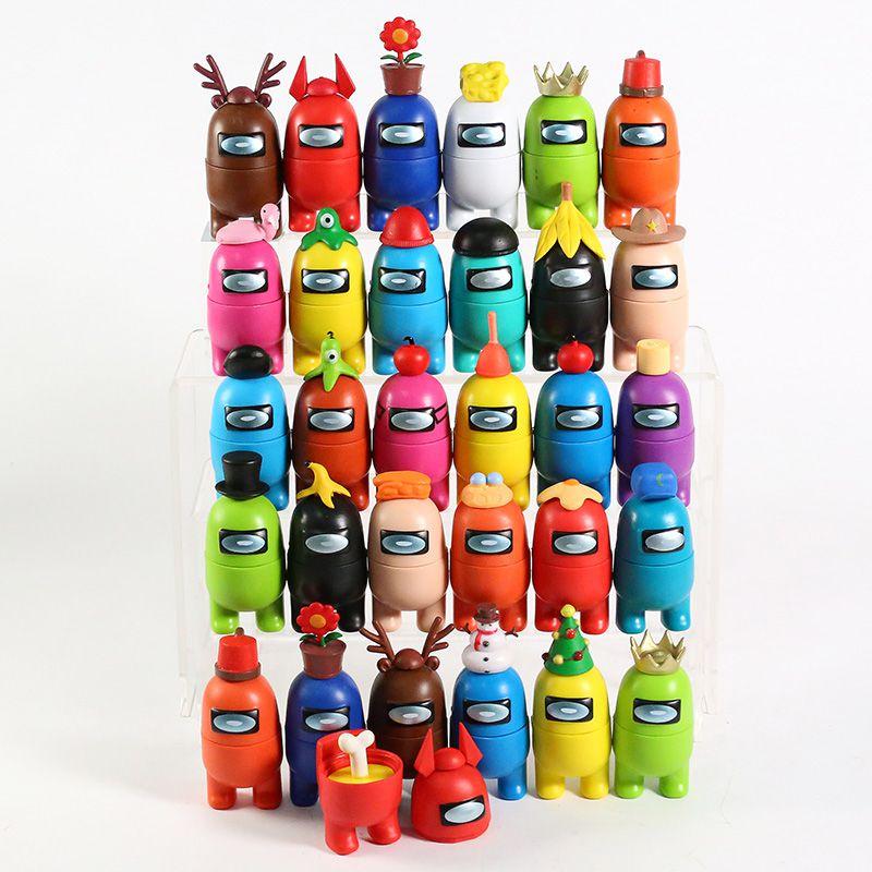 12pcs Among Christmas Us Action Figure Crewmate Impostor Game Car Decor Desktop