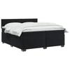 Box Spring Bed with Mattress Black 200 x 200 cm Velvet