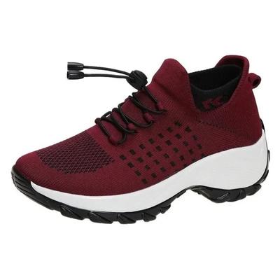 Женская прогулочная обувь, модные кроссовки-носки, дышащая удобная обувь для кормления, повседневные лоферы на платформе, нескользящая обувь