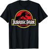 Jurassic Park Vintage Distressed Logo T-Shirt - Classic Fit, Crew Neck, Short Sl