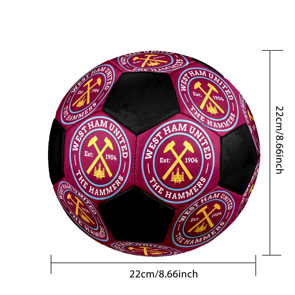 Футбольный мяч для мини-футбола West Ham United, разноцветный, машинная строчка, ПВХ, размер 5, готов к командным тренировкам и соревнованиям, прочный, с высоким отскоком, крутой спортивный подарок