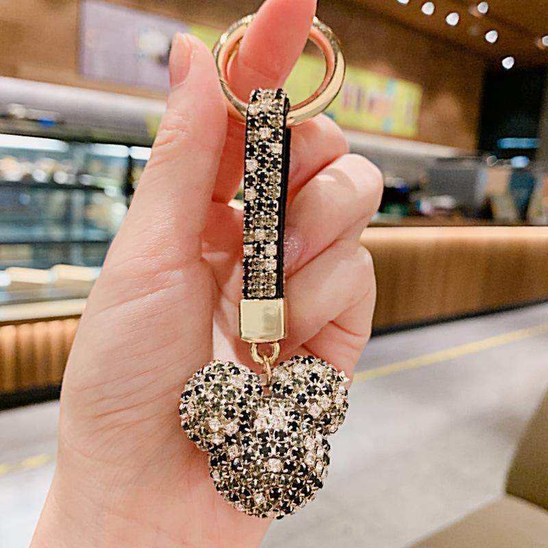 Korean Crystal Mickey Keychain Car Charm Pendant