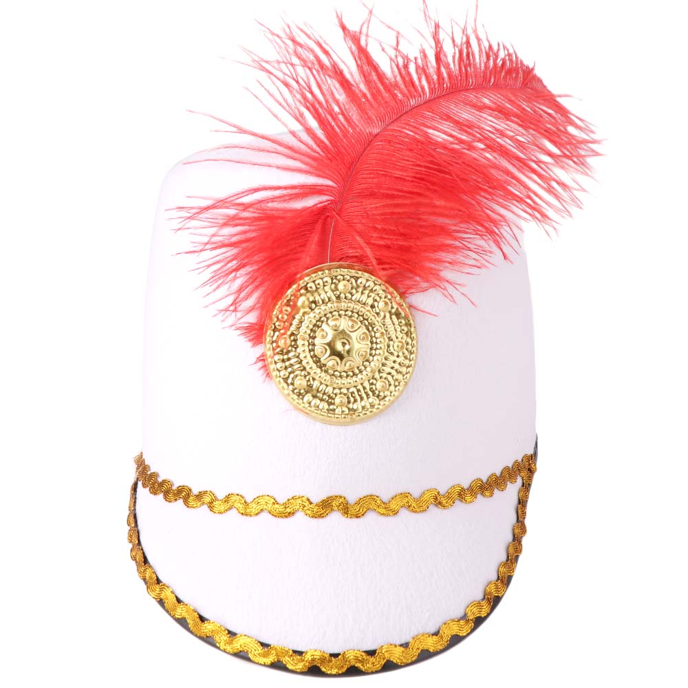 Dress Up Marching Band Hat Vintage Knight Sun Protection Uniform Hat With Parade Circus Ringmaster Drum Major Hat Halloween