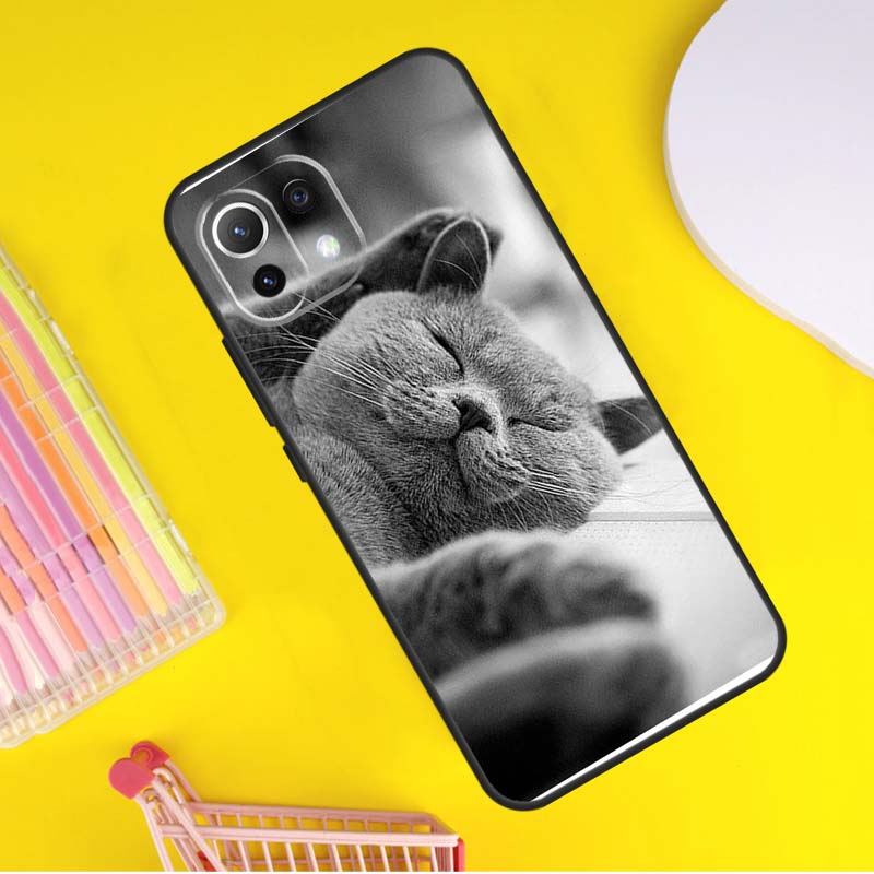 Красивая серая британская короткошерстная кошка Чехол для Xiaomi 13 14 Ultra 11T 12T 13T 14T Pro POCO X7 Pro X3 X5 F3 F5 F6 M6 X6 Pro Чехол